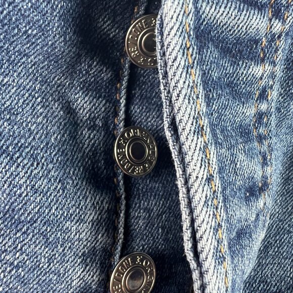 Re/Done Jean Women 25x26* 70s Stove Pipe High Rise Skinny Crop Blue Denim Tag 25 - Picture 6 of 16